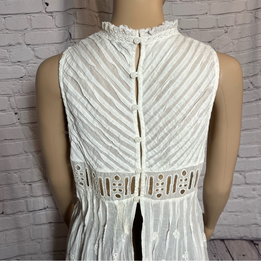 New Free People White Eloise Embroidered Tunic Size XS - Picture 15 of 16